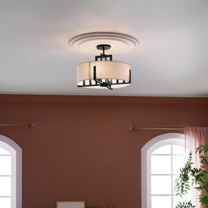 Kichler - 52592BK - Eight Light Semi Flush Mount - Malen - Black