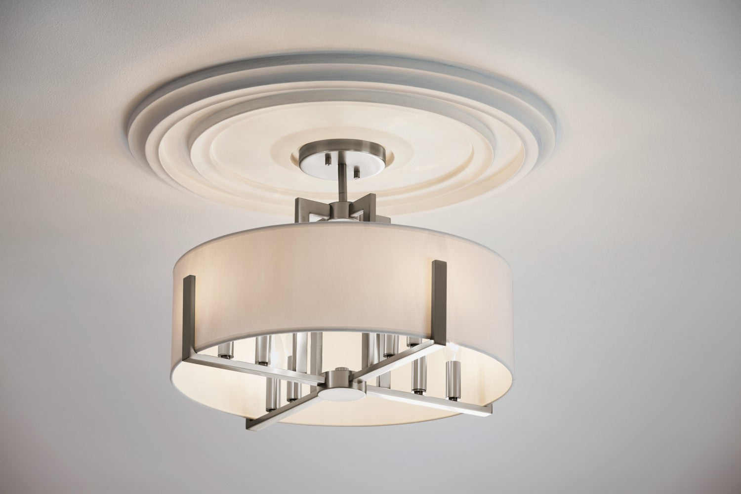 Kichler - 52592CLP - Eight Light Semi Flush Mount - Malen - Classic Pewter