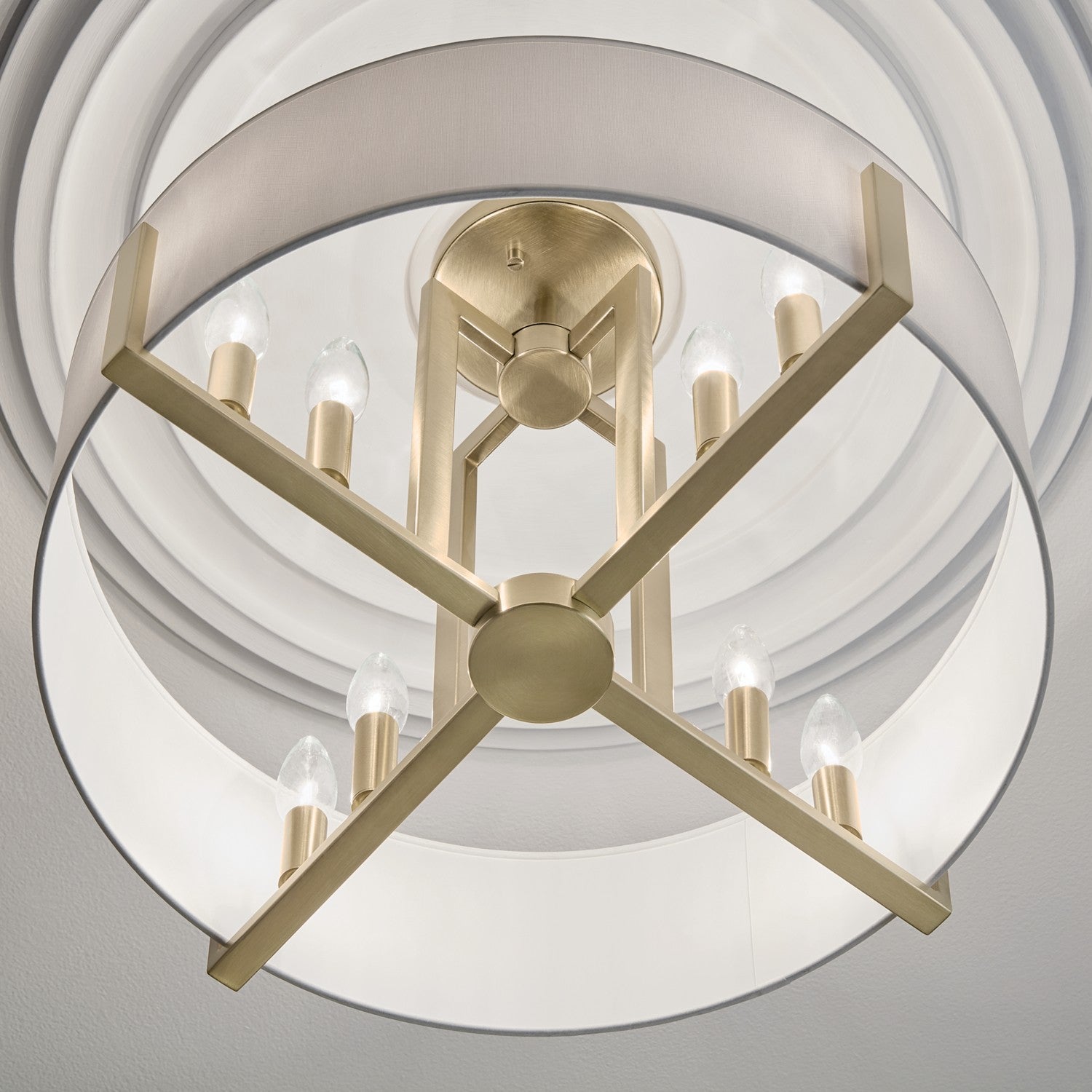 Kichler - 52592CPZ - Eight Light Semi Flush Mount - Malen - Champagne Bronze