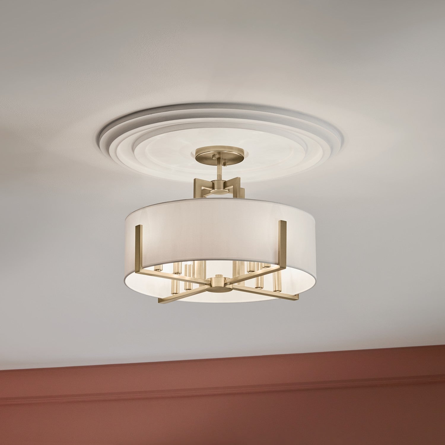 Kichler - 52592CPZ - Eight Light Semi Flush Mount - Malen - Champagne Bronze