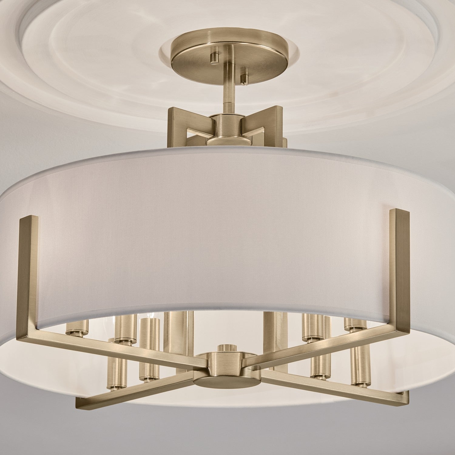 Kichler - 52592CPZ - Eight Light Semi Flush Mount - Malen - Champagne Bronze