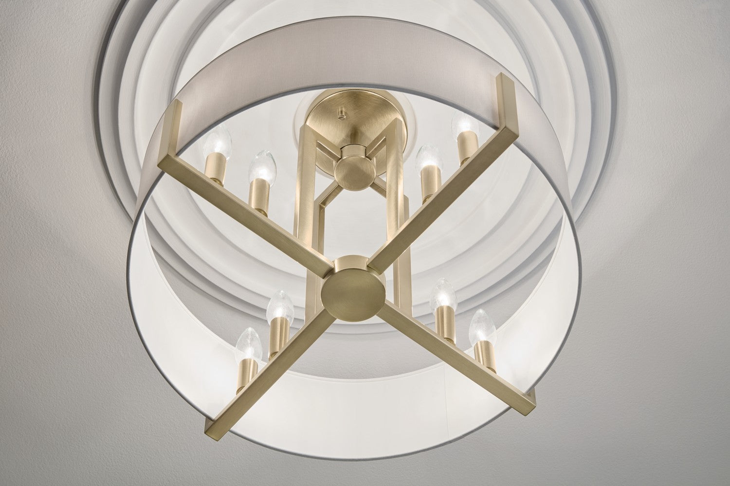 Kichler - 52592CPZ - Eight Light Semi Flush Mount - Malen - Champagne Bronze