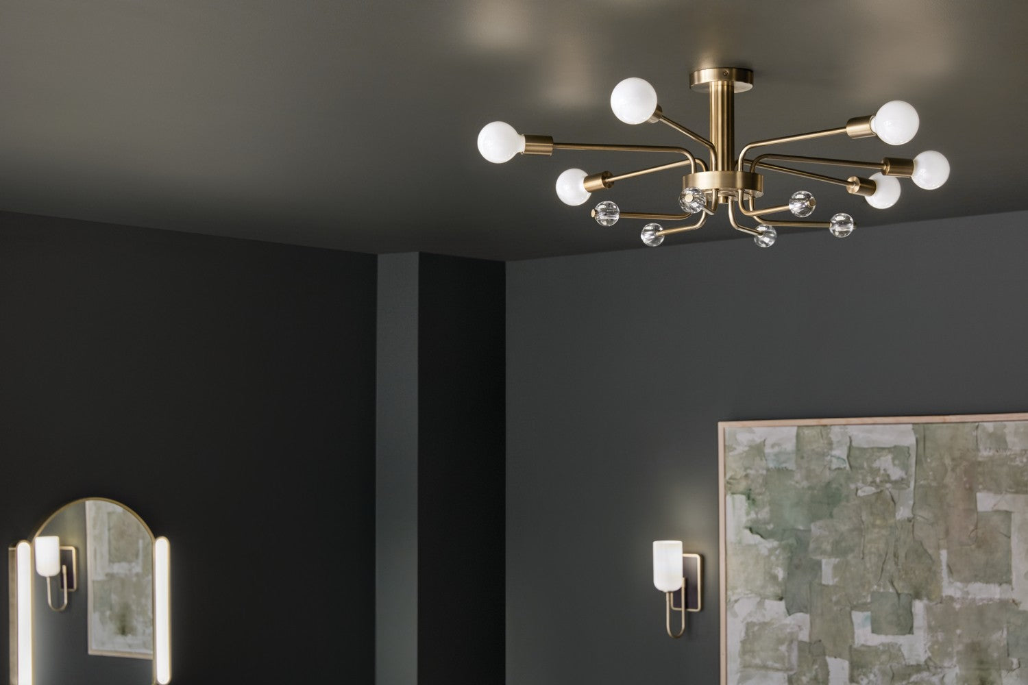 Kichler - 52602CPZ - Six Light Semi Flush Mount - Ocala - Champagne Bronze