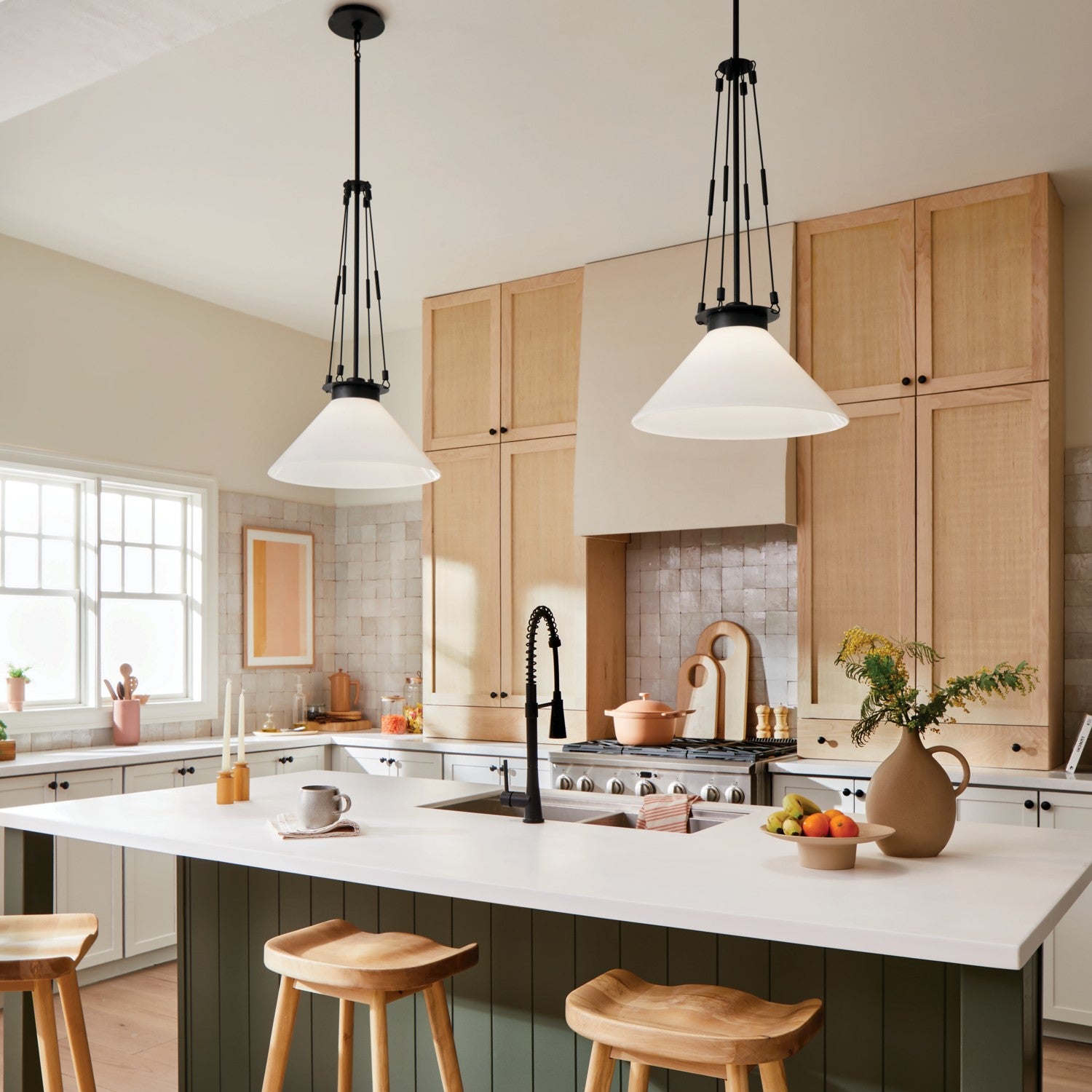 Kichler - 52581BK - One Light Pendant - Albers - Black