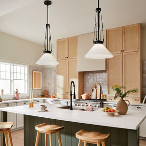 Kichler - 52581BK - One Light Pendant - Albers - Black
