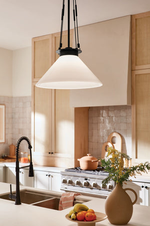 Kichler - 52581BK - One Light Pendant - Albers - Black