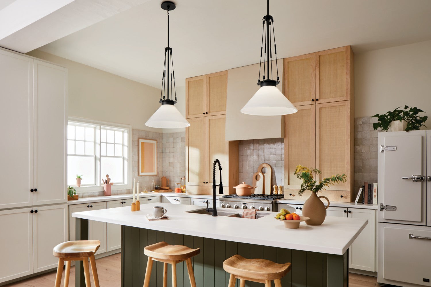 Kichler - 52581BK - One Light Pendant - Albers - Black
