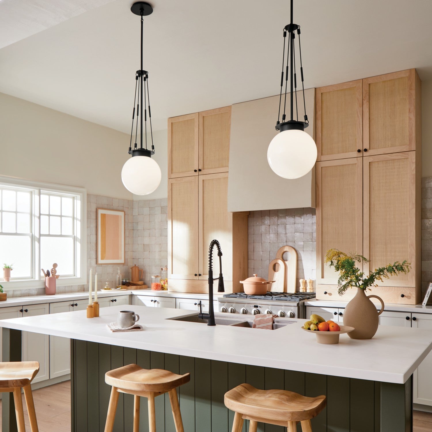 Kichler - 52582BK - One Light Pendant - Albers - Black