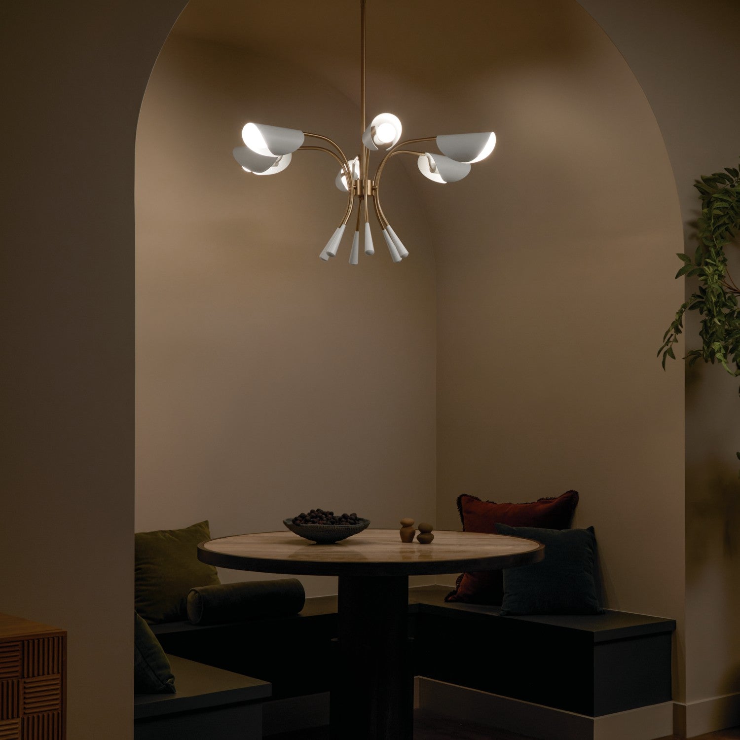 Kichler - 52559CPZWH - Six Light Chandelier - Arcus - Champagne Bronze