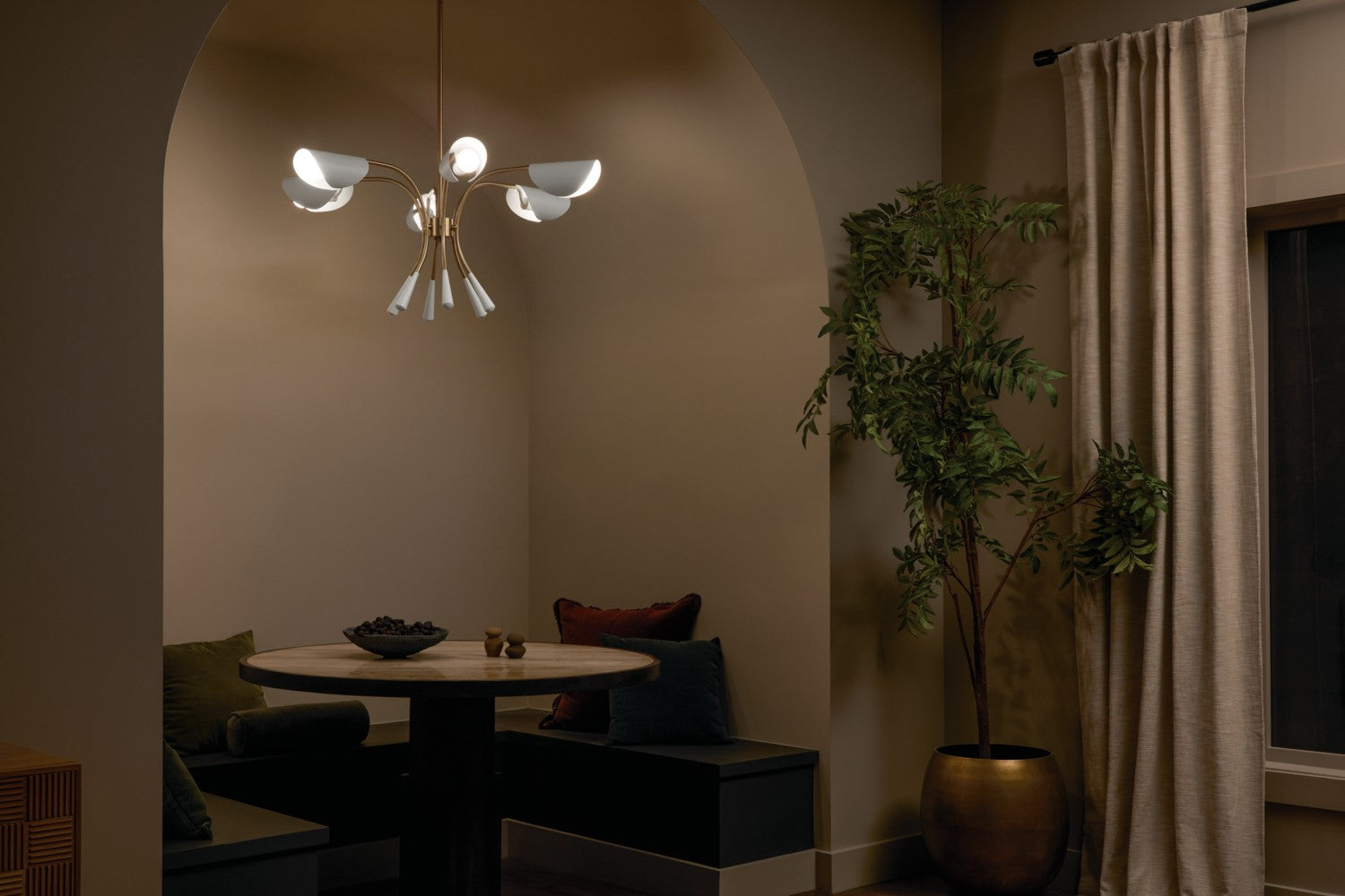 Kichler - 52559CPZWH - Six Light Chandelier - Arcus - Champagne Bronze