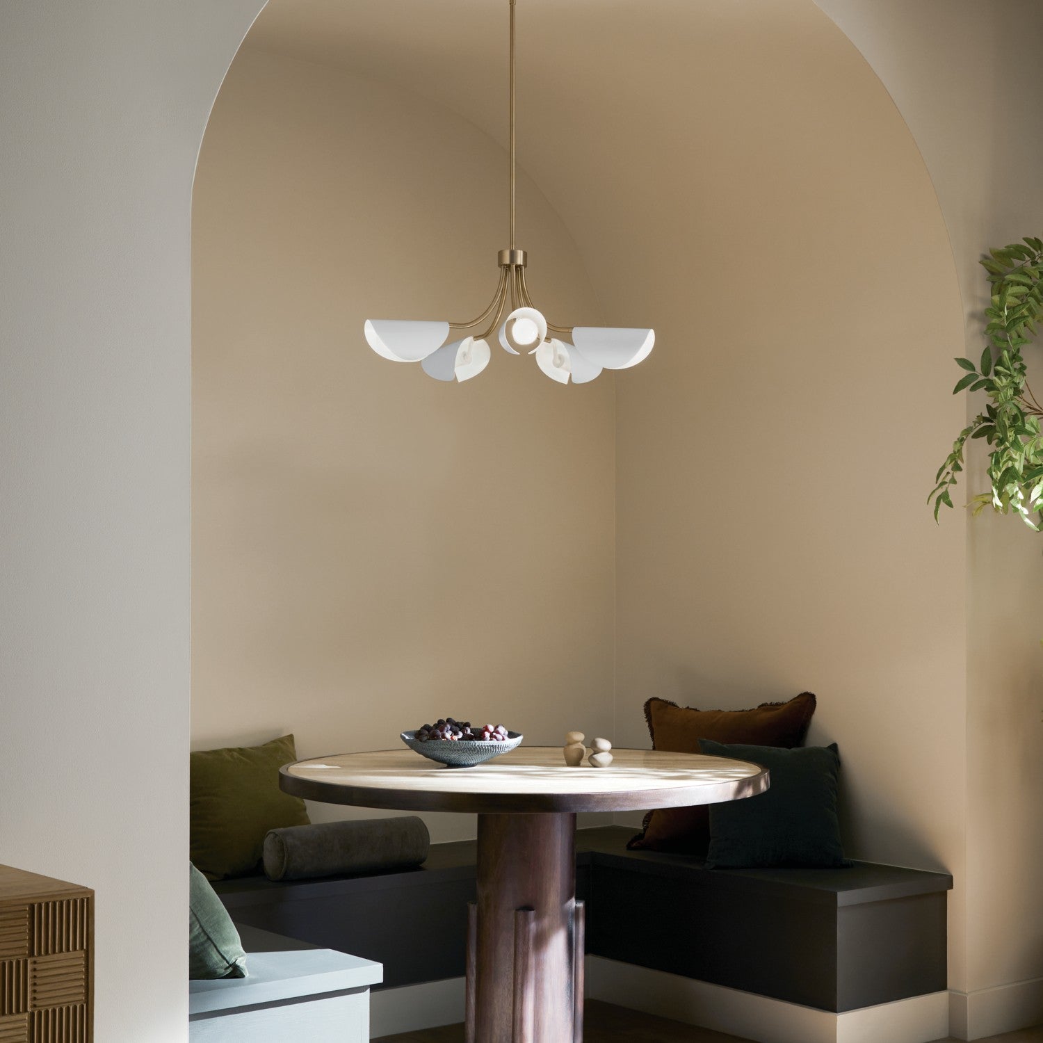 Kichler - 52558CPZWH - Five Light Chandelier/Semi Flush - Arcus - Champagne Bronze