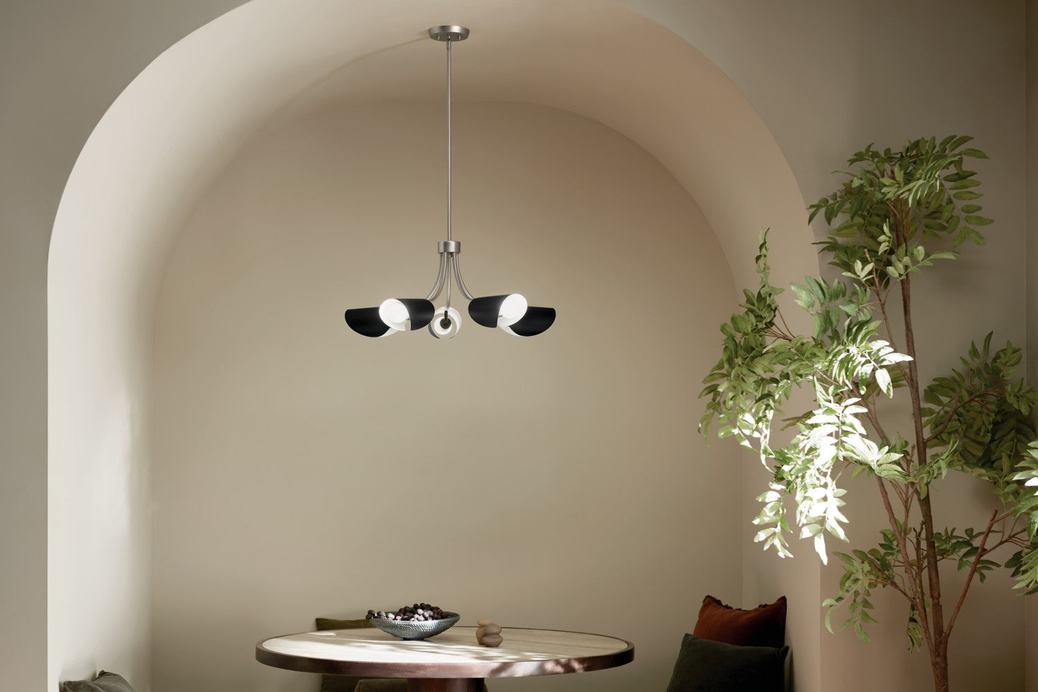 Kichler - 52558SN - Five Light Chandelier/Semi Flush - Arcus - Satin Nickel