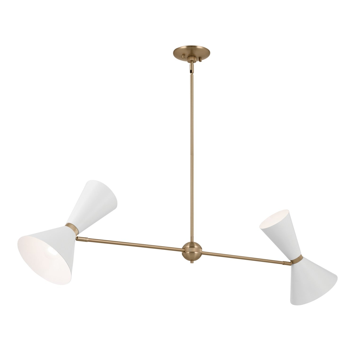 Kichler - 52569CPZWH - Four Light Linear Chandelier - Phix - Champagne Bronze