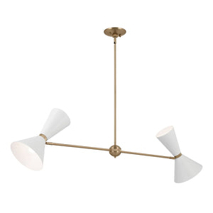 Kichler - 52569CPZWH - Four Light Linear Chandelier - Phix - Champagne Bronze