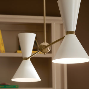 Kichler - 52569CPZWH - Four Light Linear Chandelier - Phix - Champagne Bronze