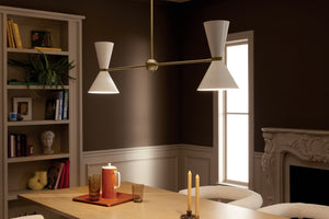 Kichler - 52569CPZWH - Four Light Linear Chandelier - Phix - Champagne Bronze