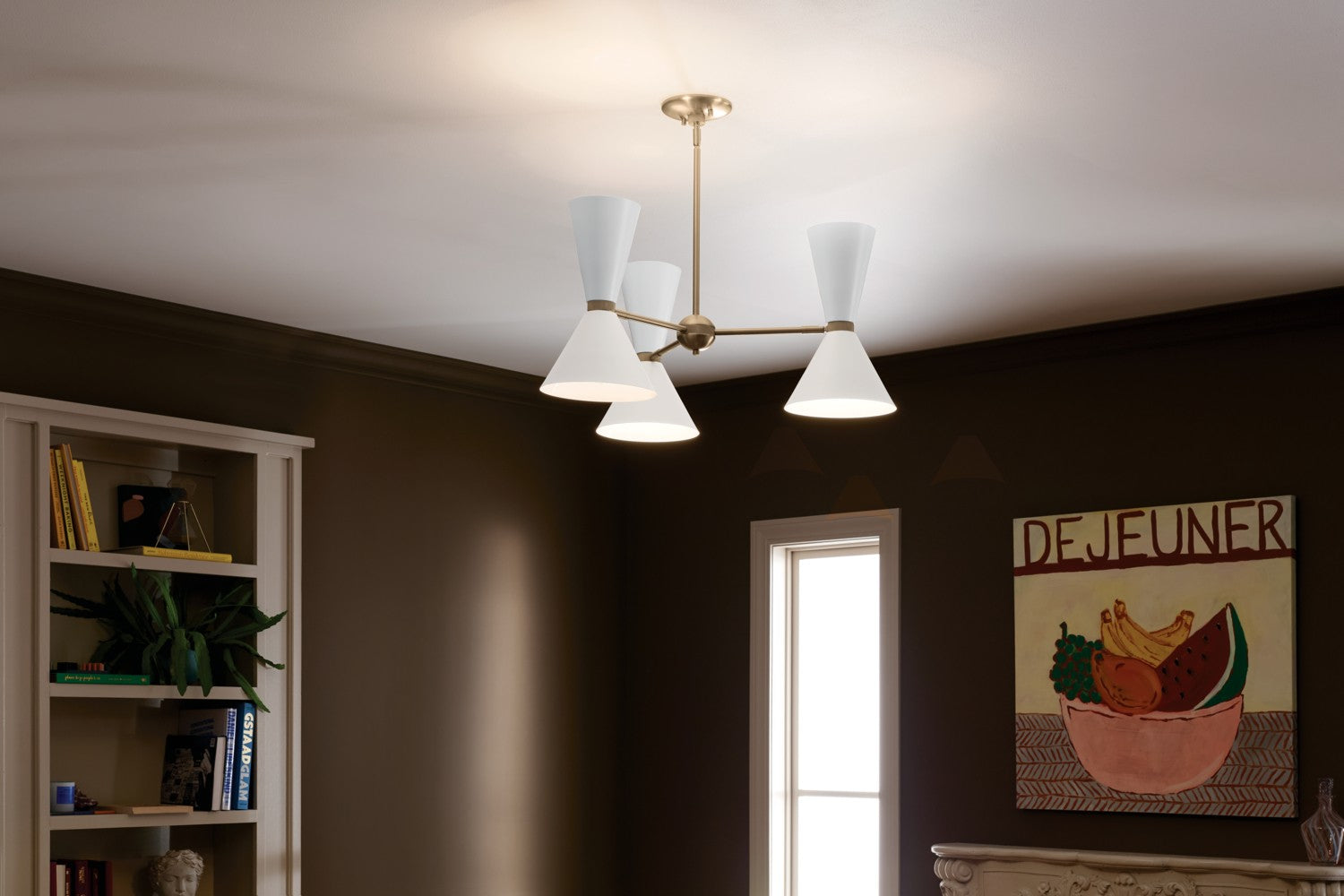 Kichler - 52565CPZWH - Six Light Chandelier - Phix - Champagne Bronze