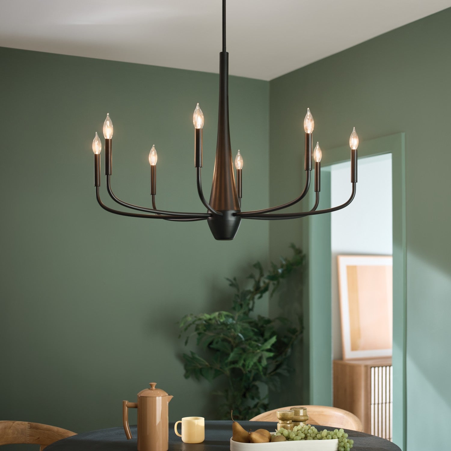 Kichler - 52526BK - Eight Light Chandelier - Deela - Black