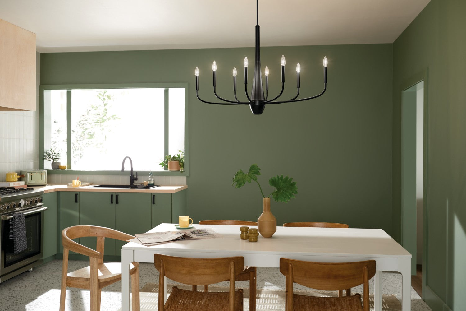 Kichler - 52528BK - Eight Light Chandelier - Deela - Black