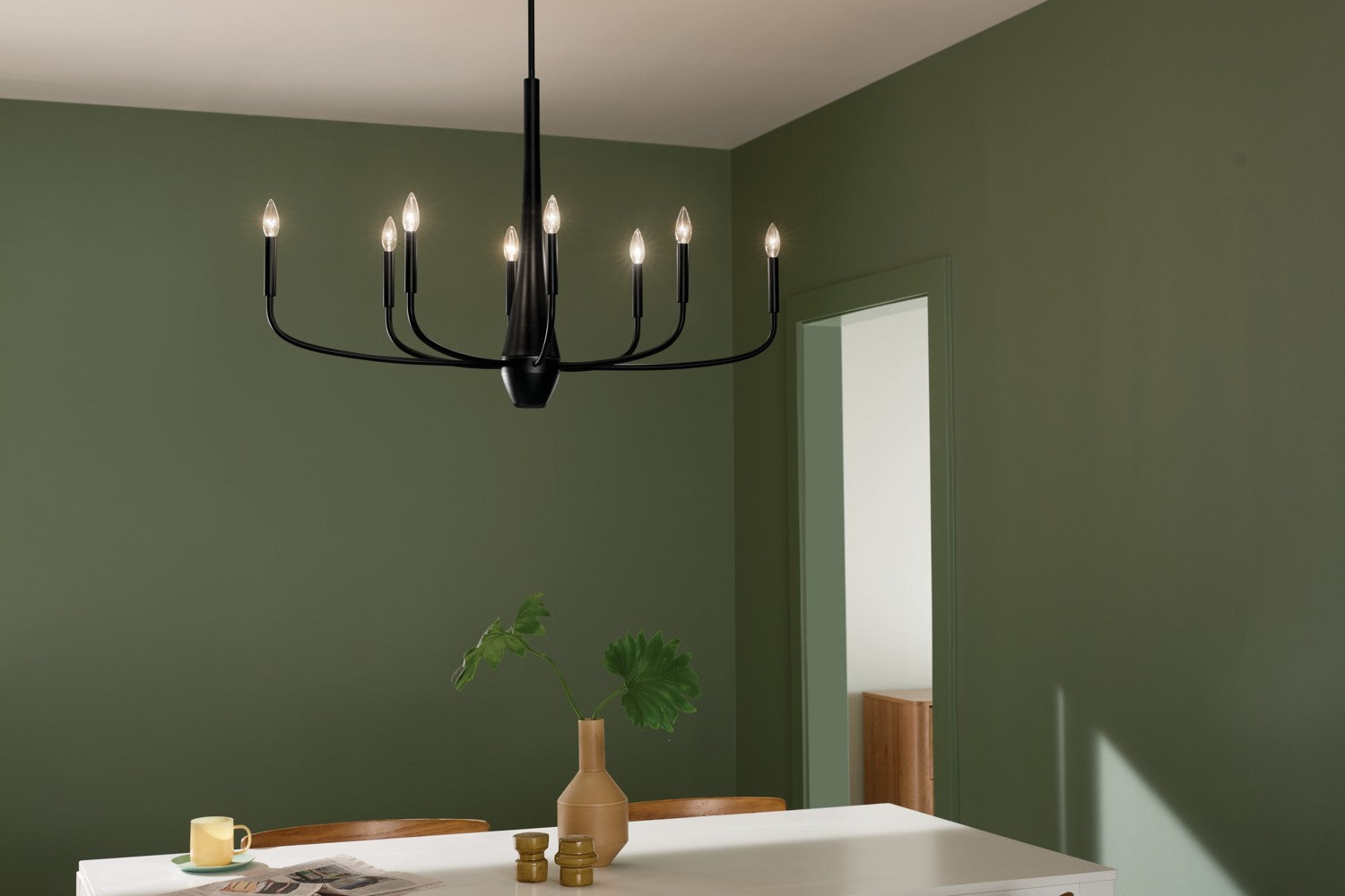 Kichler - 52528BK - Eight Light Chandelier - Deela - Black