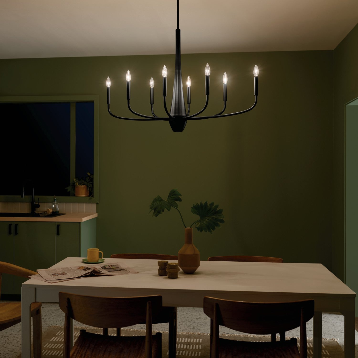 Kichler - 52528BK - Eight Light Chandelier - Deela - Black