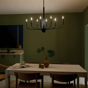 Kichler - 52528BK - Eight Light Chandelier - Deela - Black