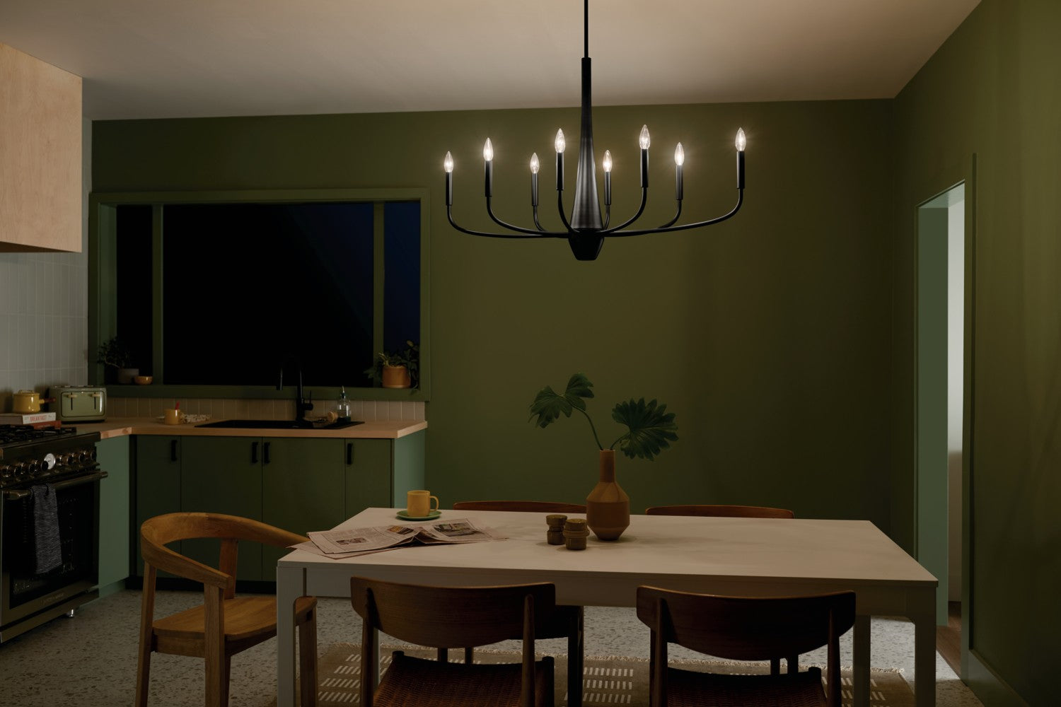 Kichler - 52528BK - Eight Light Chandelier - Deela - Black
