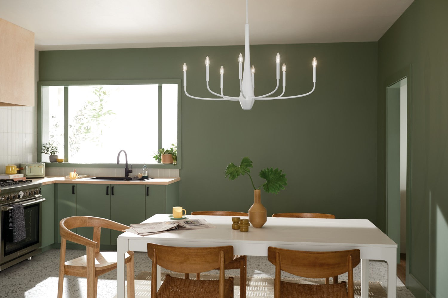 Kichler - 52528WH - Eight Light Chandelier - Deela - White