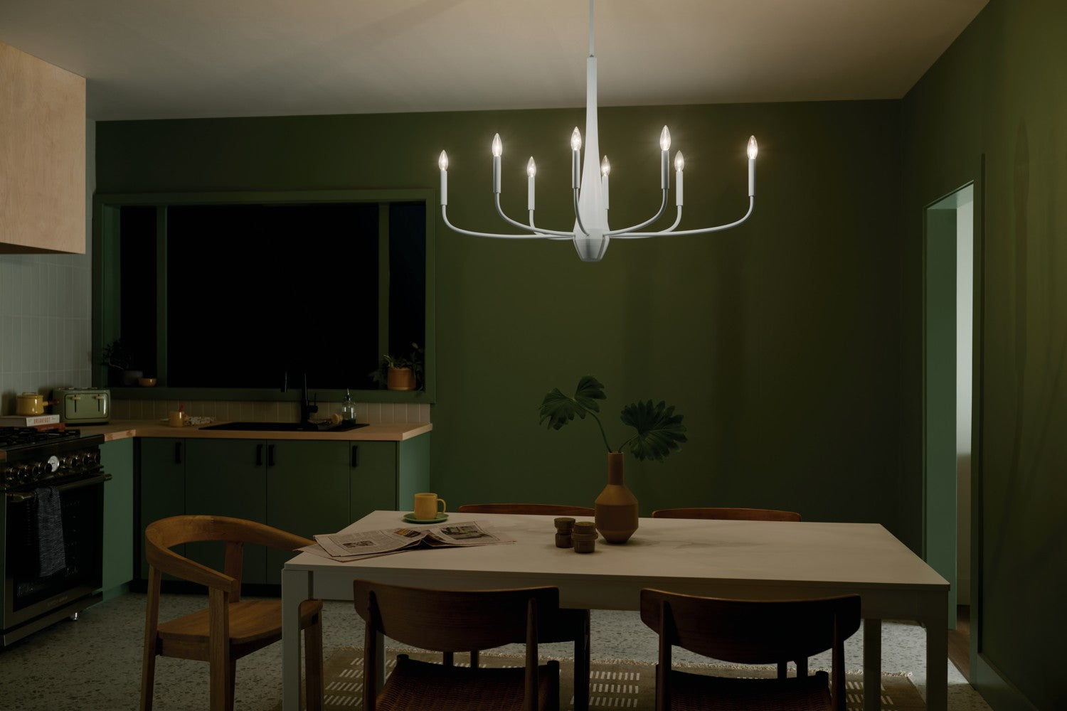 Kichler - 52528WH - Eight Light Chandelier - Deela - White