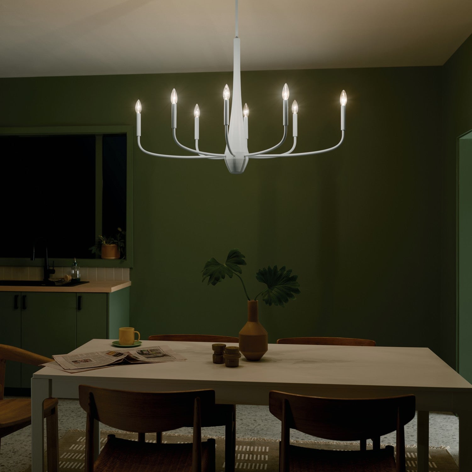 Kichler - 52528WH - Eight Light Chandelier - Deela - White