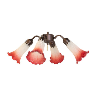 Meyda Tiffany - 247651 - Four Light Fan Light - Pink/White - Mahogany Bronze