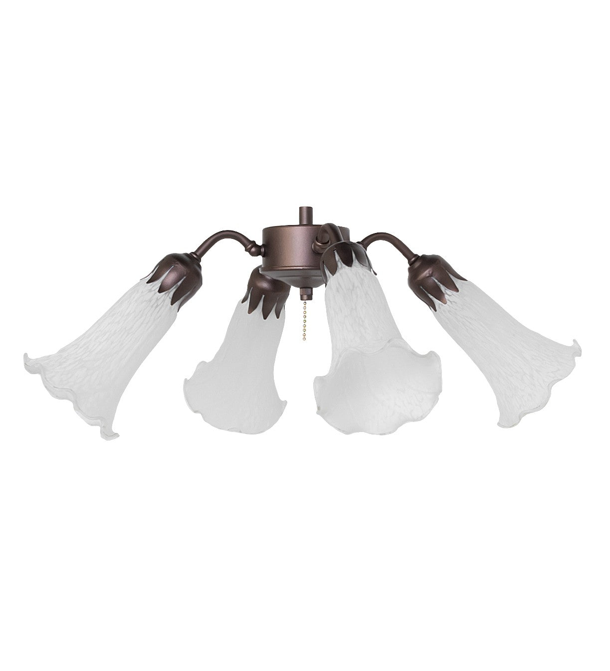 Meyda Tiffany - 247652 - Four Light Fan Light - White - Mahogany Bronze