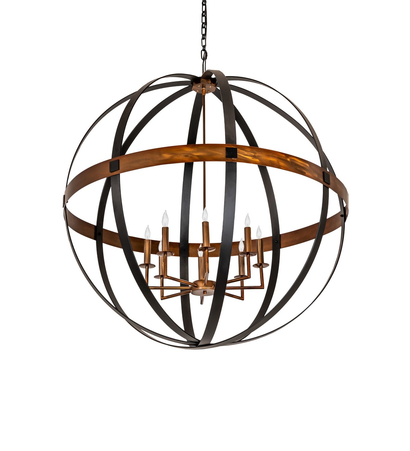 Meyda Tiffany - 256625 - Eight Light Pendant - Atlas - Blackwash/Copper