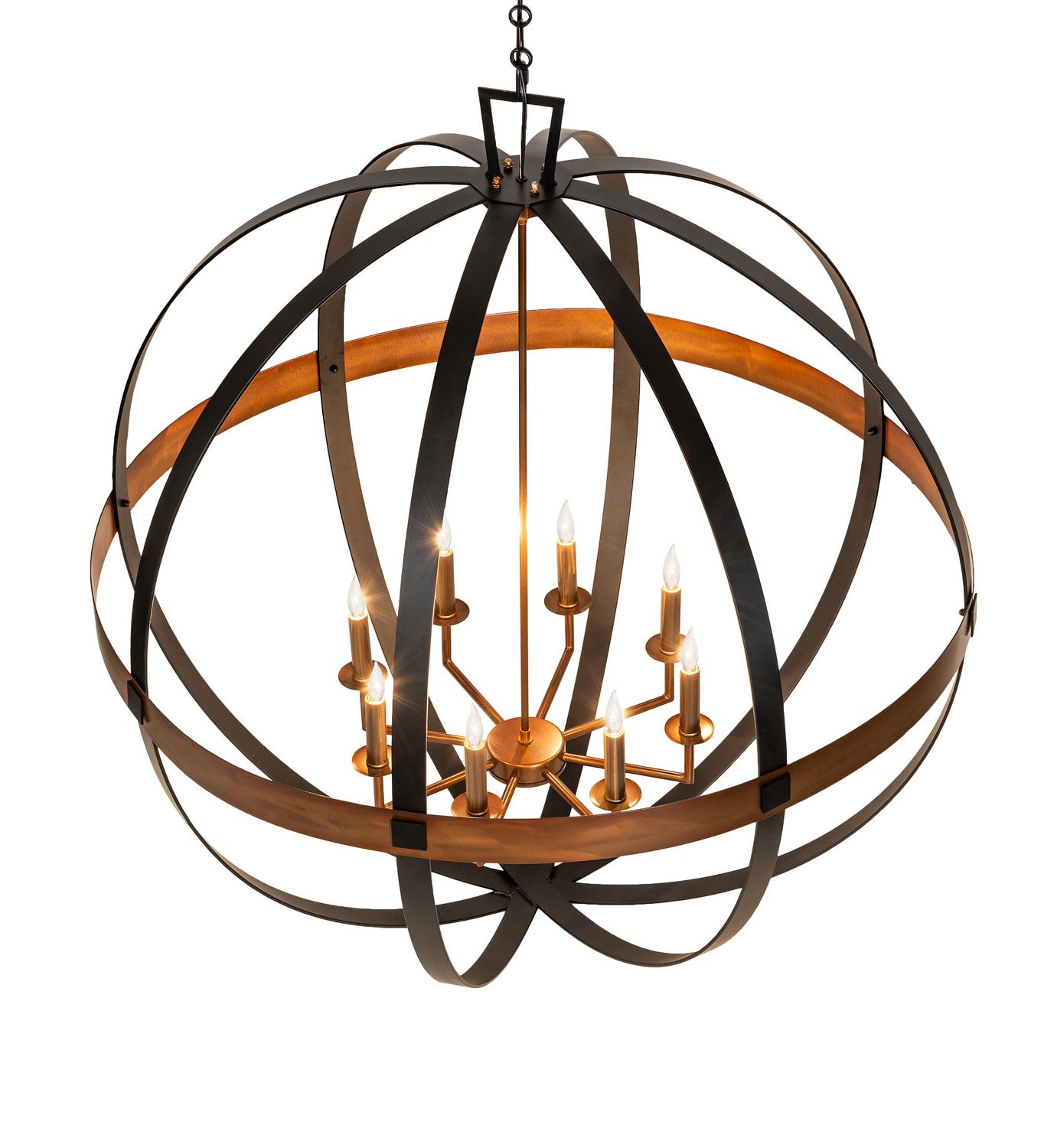 Meyda Tiffany - 256625 - Eight Light Pendant - Atlas - Blackwash/Copper