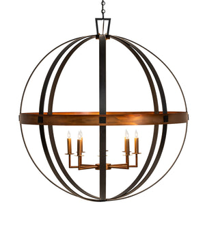 Meyda Tiffany - 256625 - Eight Light Pendant - Atlas - Blackwash/Copper