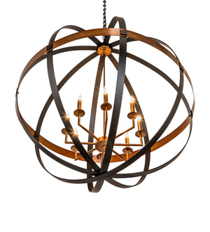 Meyda Tiffany - 256625 - Eight Light Pendant - Atlas - Blackwash/Copper