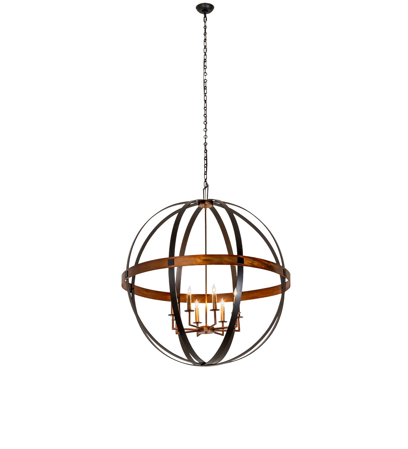 Meyda Tiffany - 256625 - Eight Light Pendant - Atlas - Blackwash/Copper