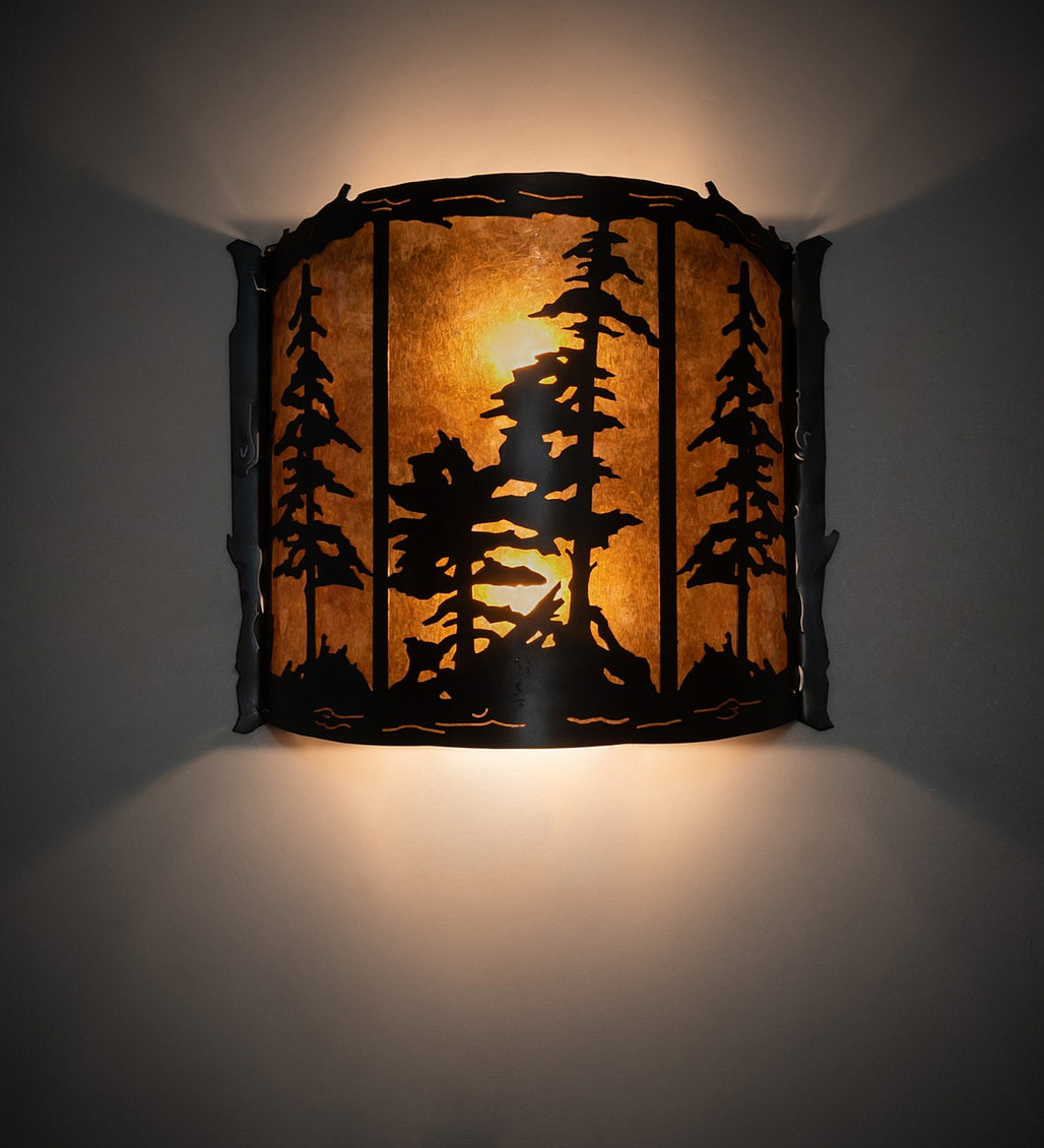 Meyda Tiffany - 260562 - Two Light Wall Sconce - Tall Pines - Dark Burnished Antique Copper