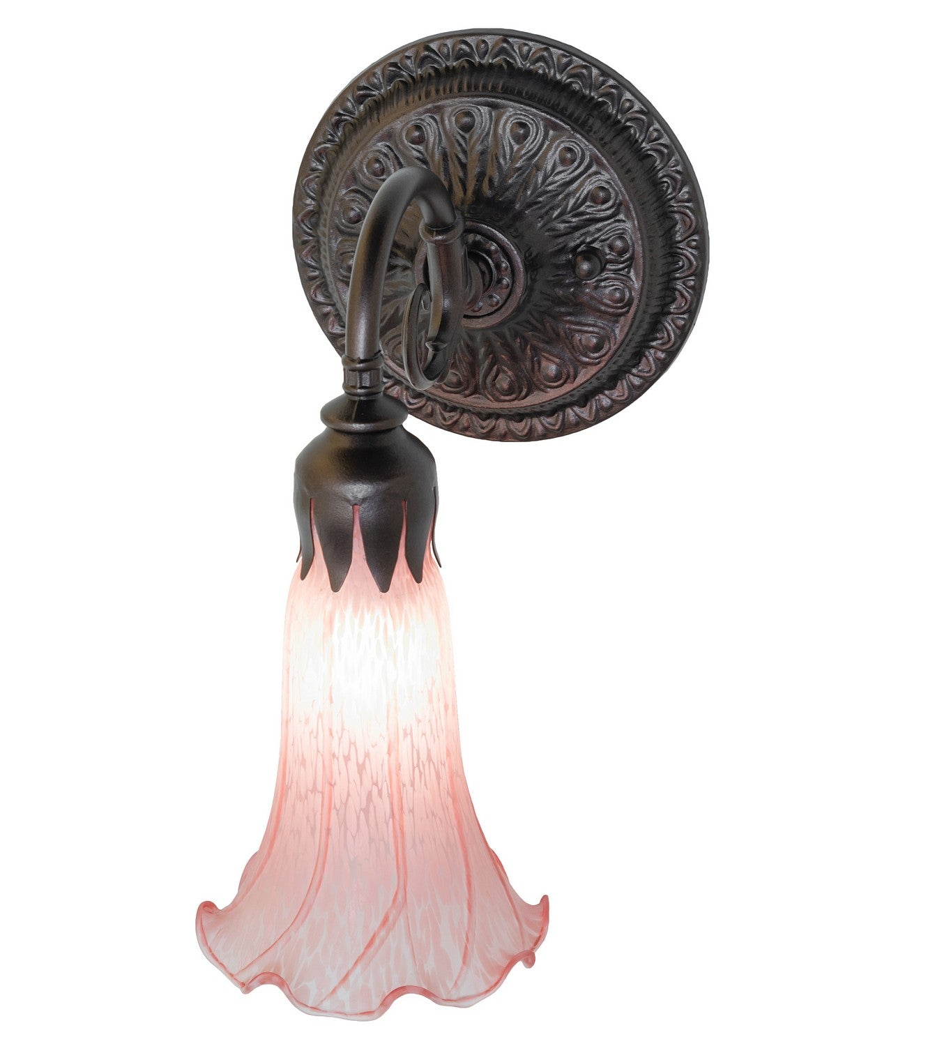 Meyda Tiffany - 261096 - One Light Wall Sconce - Pink - Mahogany Bronze