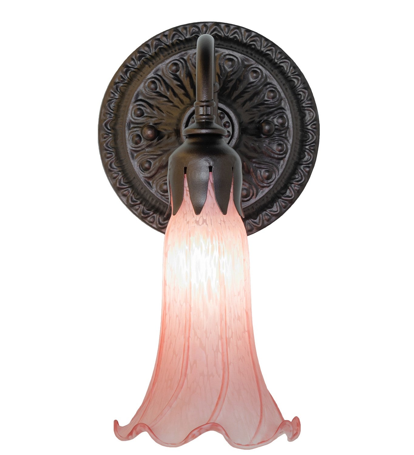 Meyda Tiffany - 261096 - One Light Wall Sconce - Pink - Mahogany Bronze