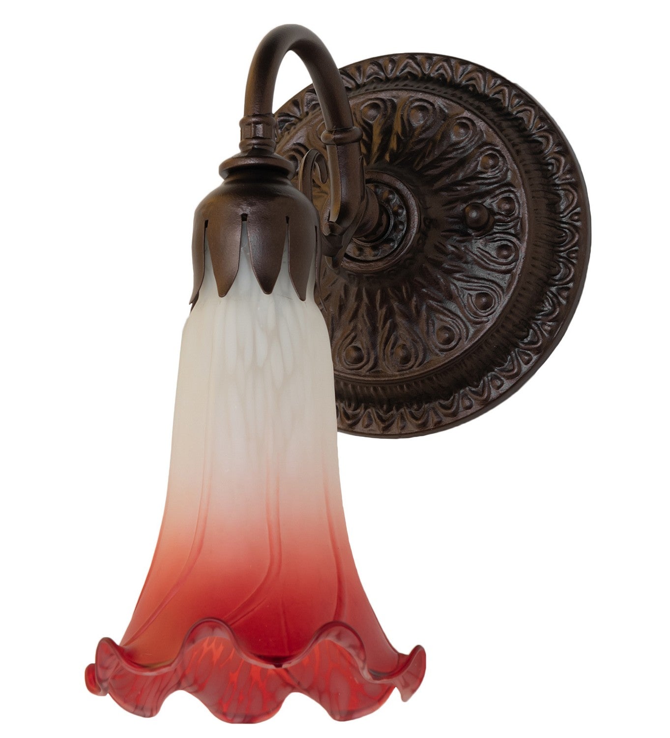 Meyda Tiffany - 261098 - One Light Wall Sconce - Pink/White - Mahogany Bronze