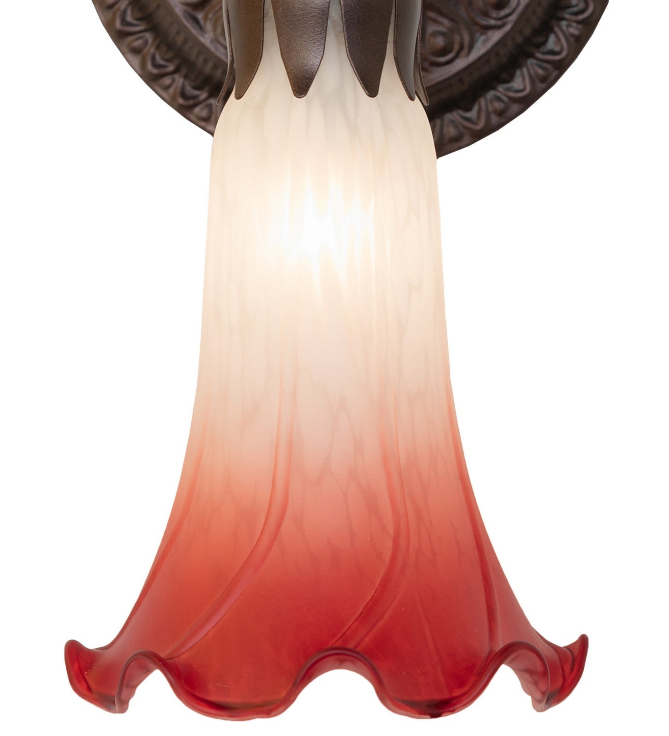 Meyda Tiffany - 261098 - One Light Wall Sconce - Pink/White - Mahogany Bronze