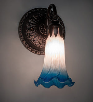 Meyda Tiffany - 261104 - One Light Wall Sconce - Pink/Blue - Mahogany Bronze