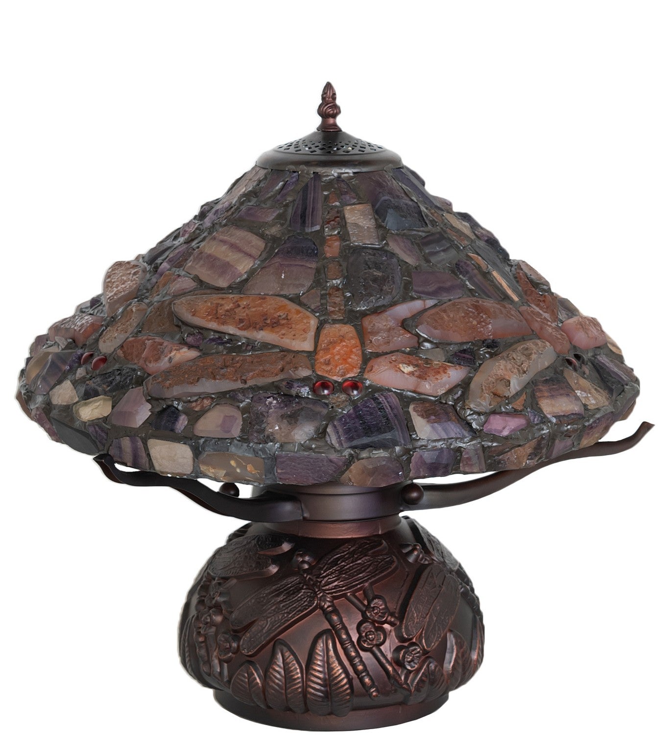 Meyda Tiffany - 261252 - Three Light Table Lamp - Dragonfly - Mahogany Bronze