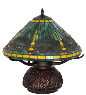 Meyda Tiffany - 261256 - Three Light Table Lamp - Tiffany Dragonfly - Mahogany Bronze