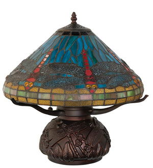 Meyda Tiffany - 261259 - Three Light Table Lamp - Tiffany Dragonfly - Mahogany Bronze