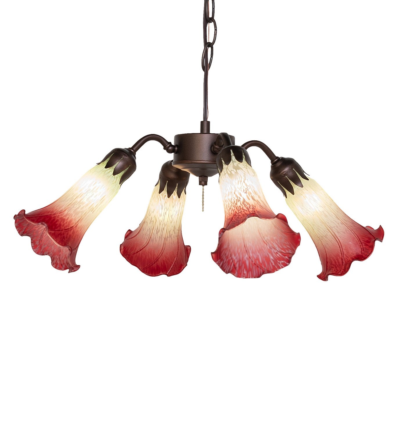 Meyda Tiffany - 261501 - Four Light Fan Light - Seafoam/Cranberry - Mahogany Bronze