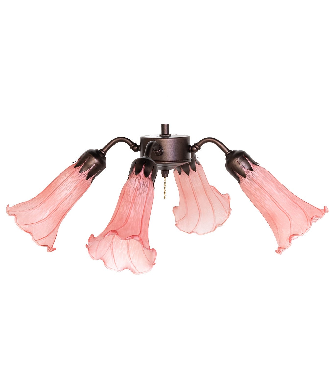 Meyda Tiffany - 261502 - Four Light Fan Light - Pink - Mahogany Bronze