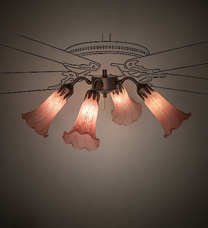 Meyda Tiffany - 261502 - Four Light Fan Light - Pink - Mahogany Bronze