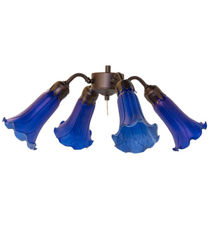 Meyda Tiffany - 261505 - Four Light Fan Light - Blue - Mahogany Bronze